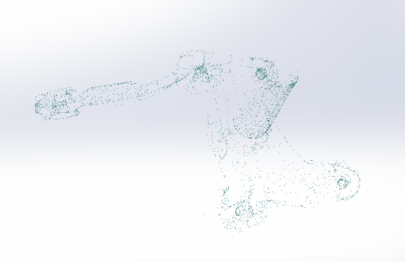 Sparse 3D point cloud of the upright from CMM coordinate data