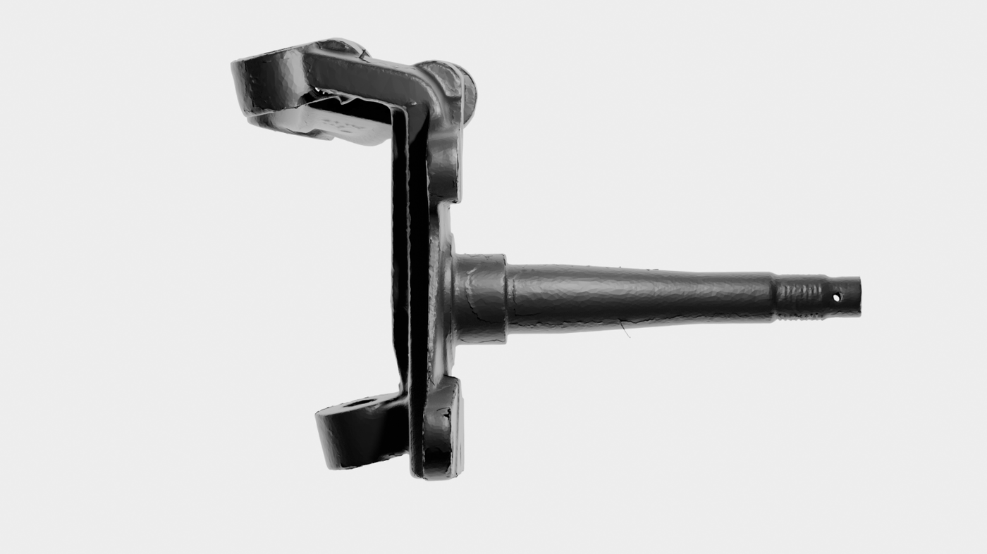 The rebuilt high-fidelity CAD model of the steering upright